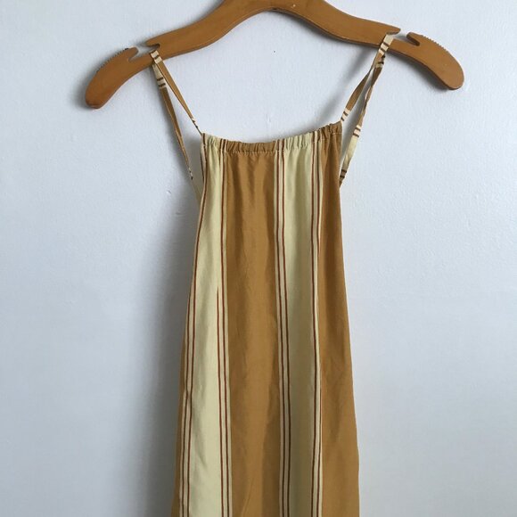 Faithfull The Brand Tuscany Dress Yellow Stripe Midi Womens 2 - Picture 3 of 11